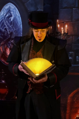 goochelaar kerst boek met licht