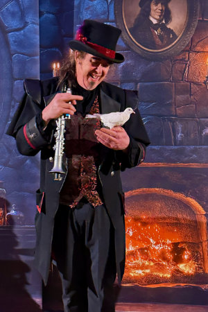 goochelaar met duif kerstshow